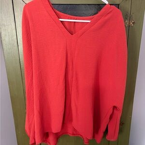 SHEIN Burnt Orange V-Neck Top